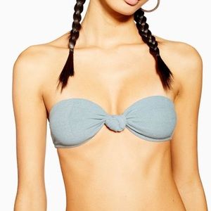 Topshop Velour Knot Bandeau Bikini Top Size XS